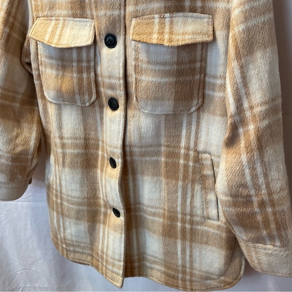 Sebby Shacket Shirt Jacket Plaid Button Up Coat Medium Preppy Academia Winter - Picture 4 of 16